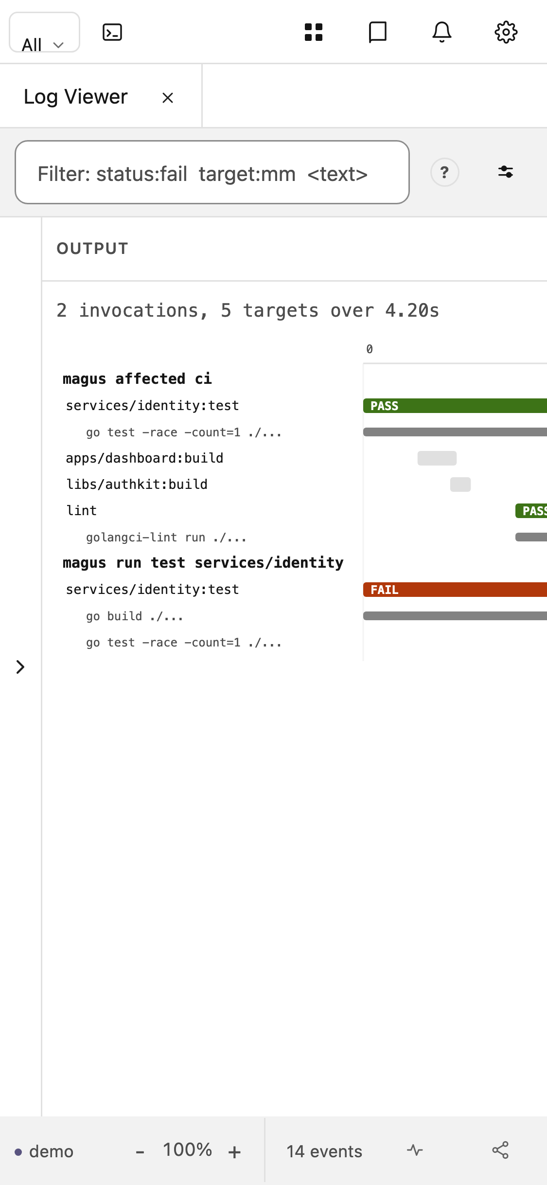 Log Viewer on a phone